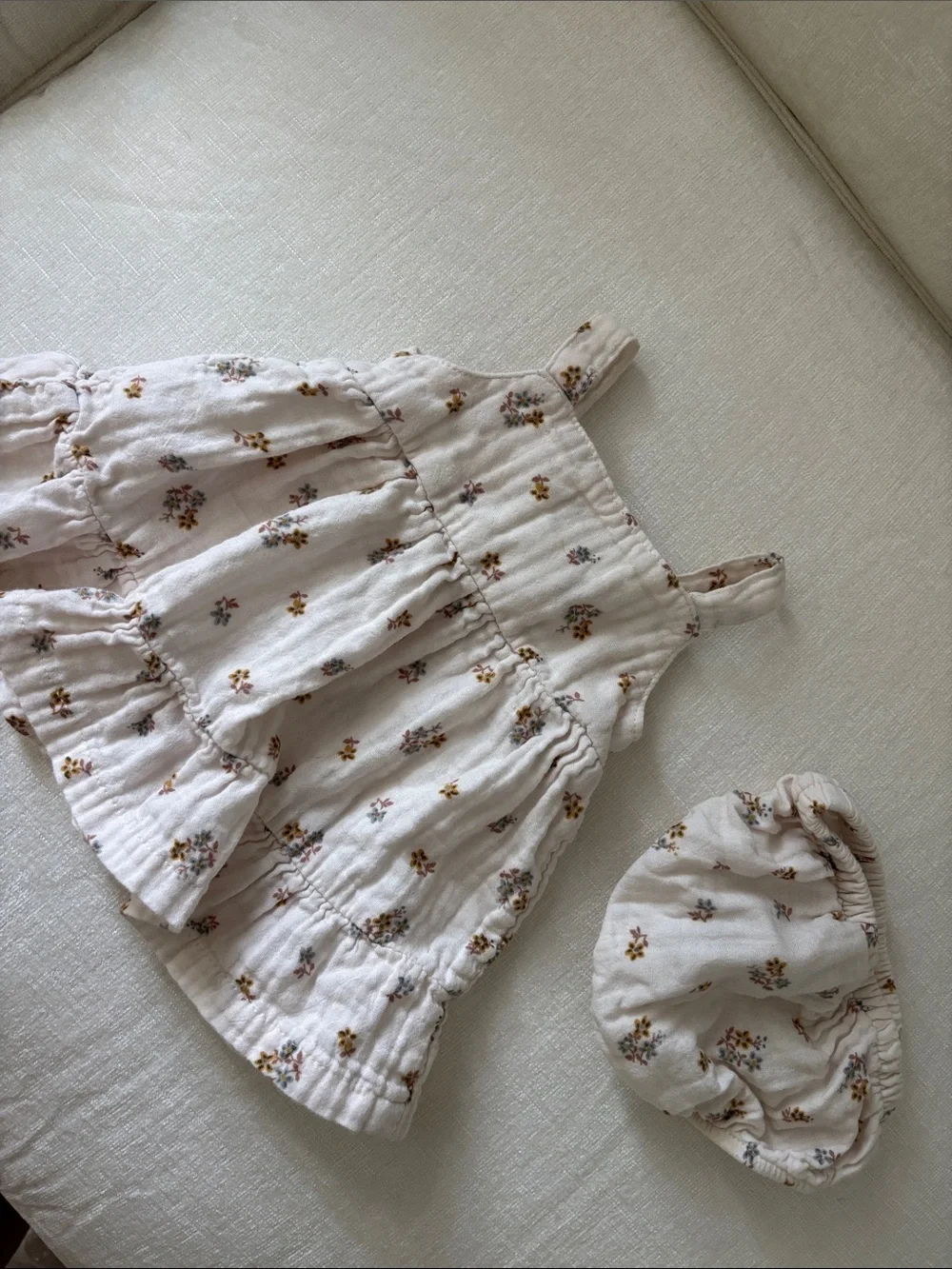 Carter's Cream Floral Ruffle Tank Top with Flowers